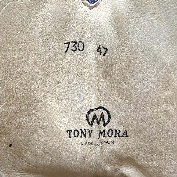 Vtg 1970s-80s TONY MORA Men Western Boots Tufted Brown Leather MADE SPAIN 12 D - Picture 10 of 12